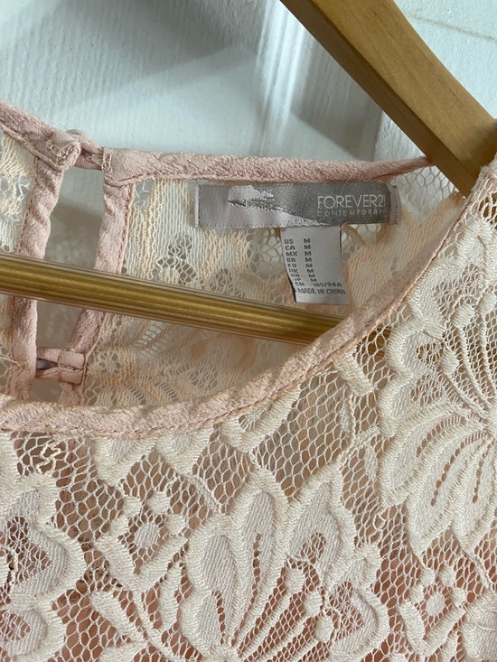 🎀 VINTAGE Forever 21 Pink Lace Coquette Tunic Dress - M EUC - Picture 5 of 10